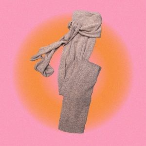 wide leg high waist taupe pants with front tie 🧸